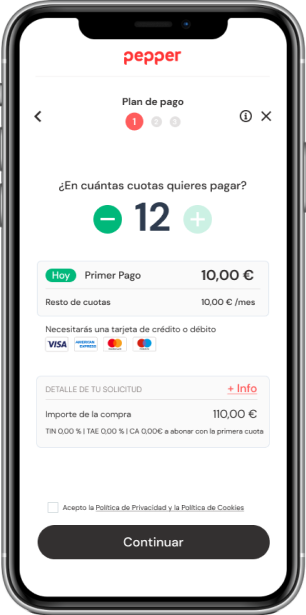 Cómo funciona Pepper. Paso 1: plan de pago